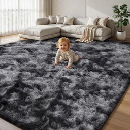 Large Soft Shaggy Rug Dark Grey - thumbnail 5