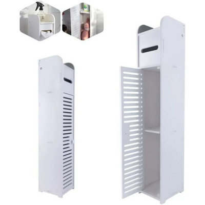 1 Door 2 Tier Bathroom Floor Cabinet Storage Shelf Home Unit - image 1