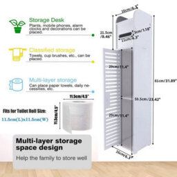 1 Door 2 Tier Bathroom Floor Cabinet Storage Shelf Home Unit - thumbnail 2