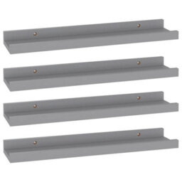 Berkfield Wall Shelves 4 Pcs Grey 40X9X3 Cm - thumbnail 2