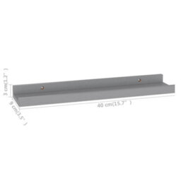 Berkfield Wall Shelves 4 Pcs Grey 40X9X3 Cm - thumbnail 9