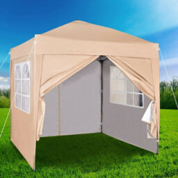 Mcc Direct Gazebo 2X2 Pop Up Garden Party Tent 2M X 2M Marquee Canopy With Sides Beige - thumbnail 5