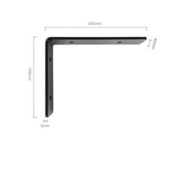Dt Ironcraft Heavy Duty Shelf Brackets - L Shape 200X150X40mm (2 Pairs Black) - thumbnail 2