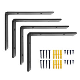 Dt Ironcraft Heavy Duty Shelf Brackets - L Shape 200X150X40mm (2 Pairs Black) - thumbnail 1
