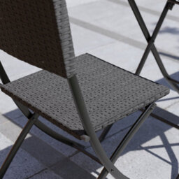 Lassic Garden Vida Capri Black 2 Seater Rattan Garden Outdoor Ukfr Bistro Set - thumbnail 4