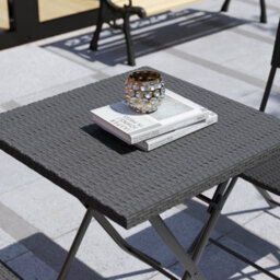 Lassic Garden Vida Capri Black 2 Seater Rattan Garden Outdoor Ukfr Bistro Set - thumbnail 3