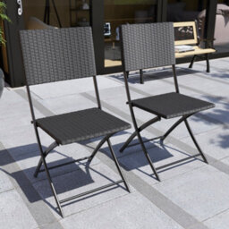 Lassic Garden Vida Capri Black 2 Seater Rattan Garden Outdoor Ukfr Bistro Set - thumbnail 9