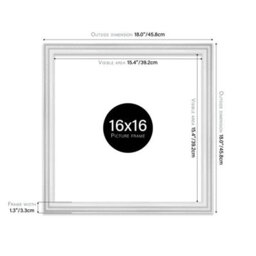 16X16 White Ornate Picture Frame (40.6 X 40.6Cm) Poster, Photo, Artwork, Gallery Wall Or Print - thumbnail 2