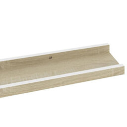 Berkfield Wall Shelves 2 Pcs White And Sonoma Oak 80X9X3 Cm - thumbnail 7