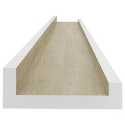 Berkfield Wall Shelves 2 Pcs White And Sonoma Oak 80X9X3 Cm - thumbnail 6