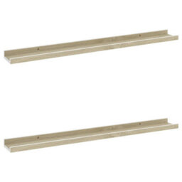Berkfield Wall Shelves 2 Pcs White And Sonoma Oak 80X9X3 Cm - thumbnail 2