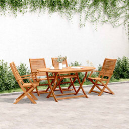 Folding Garden Chairs 4 Pcs 57X66X95 Cm Solid Wood Acacia - thumbnail 1