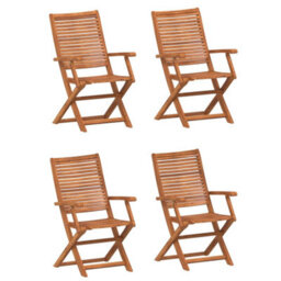 Folding Garden Chairs 4 Pcs 57X66X95 Cm Solid Wood Acacia - thumbnail 2