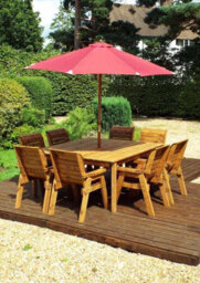 Charles Taylor Trading Eight Seater Square Table Set With Cushion - W250 X D250 X H98 - Fully Assemble - Burgundy - thumbnail 4