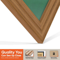 "16X16"" Oak Classic Vinyl Record Frame With Emerald Mount For 12 Inch Lp Disc - Ak Frames" - thumbnail 3