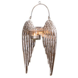 Dibor Silver Angel Wings Decorative Tealight Décor Wall Christmas Candle Holders - thumbnail 2