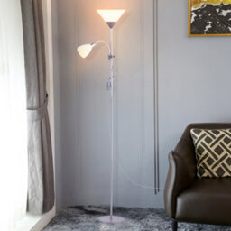 Darphe Modern Grey 2 Head Standing Floor Light For Living Room And Bedroom,175Cm - thumbnail 3