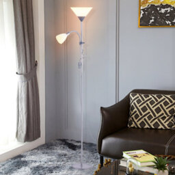 Darphe Modern Grey 2 Head Standing Floor Light For Living Room And Bedroom,175Cm - thumbnail 2
