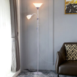 Darphe Modern Grey 2 Head Standing Floor Light For Living Room And Bedroom,175Cm - thumbnail 1