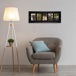 AK Frames 26X8 Matte Black Modern Multi Photo Frame With Black Mount - Holds 5 Apertures (5X) 6X4 Photos - thumbnail 3