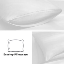 Aspire Homeware Plain Duvet Cover Set Soft Microfibre, White, Double (L)200Cm X (W)200Cm - thumbnail 5