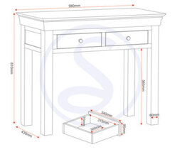 Seconique Bordeaux Console Table Ivory And Oak Fully Assembled - thumbnail 7