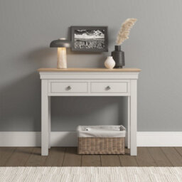 Seconique Bordeaux Console Table Ivory And Oak Fully Assembled - thumbnail 1