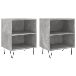 Berkfield Bedside Cabinets 2 Pcs Concrete Grey 40X30X50 Cm Engineered Wood - thumbnail 2
