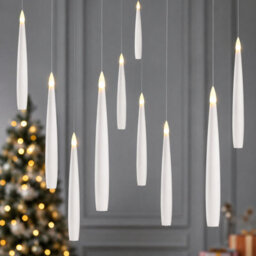 Zazzora 15Cm 20 Pack Floating Led Candles White Warm Glow Battery Operated With Remote Control Halloween Christmas Tree Indoor Decoration - thumbnail 1