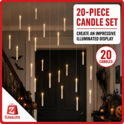 Zazzora 15Cm 20 Pack Floating Led Candles White Warm Glow Battery Operated With Remote Control Halloween Christmas Tree Indoor Decoration - thumbnail 2