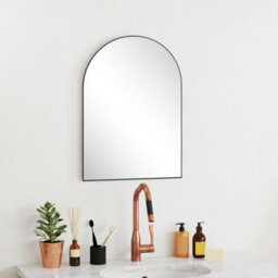 Homcom Arch Bathroom Mirror, Wall Mirror With Steel Frame, 50 X 70Cm, Black - thumbnail 8
