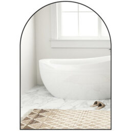 Homcom Arch Bathroom Mirror, Wall Mirror With Steel Frame, 50 X 70Cm, Black - thumbnail 2
