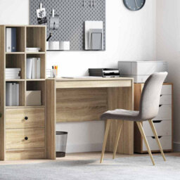 Berkfield Modern Writing Desk Sonoma Oak Particle Board 90 X 50 X 76 Cm Simple - thumbnail 2