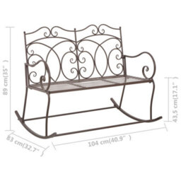 Walplus Garden Bench 104 Cm Iron Antique Brown - thumbnail 6