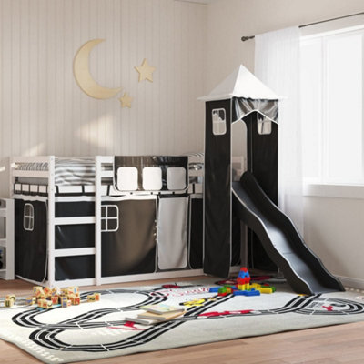 Berkfield Bunk Bed Without Mattress With Slide White And Black 90X200 Cm - image 1