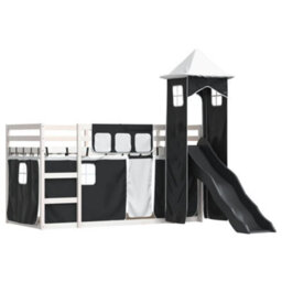 Berkfield Bunk Bed Without Mattress With Slide White And Black 90X200 Cm - thumbnail 3