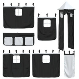 Berkfield Bunk Bed Without Mattress With Slide White And Black 90X200 Cm - thumbnail 6