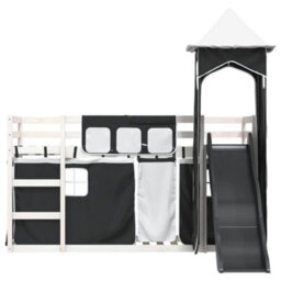Berkfield Bunk Bed Without Mattress With Slide White And Black 90X200 Cm - thumbnail 7