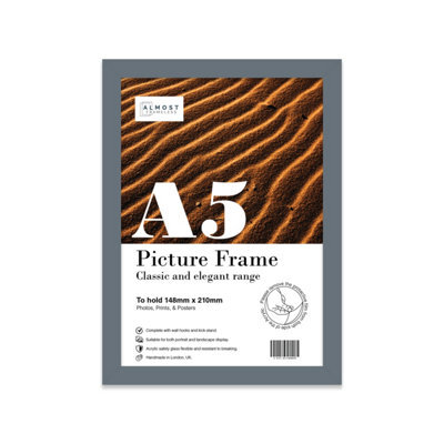 A5 Grey Picture Frame Fits A5 (14.8 X 21Cm - 5.8 X 8.3In) Poster, Photo, Artwork, Or Print. - image 1