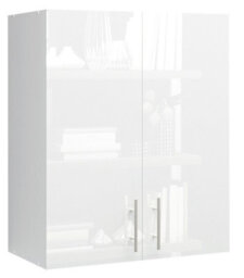 Jd Greta Kitchen Wall Unit 600mm Storage Cabinet With Doors And Shelf 60Cm - White Gloss - thumbnail 1