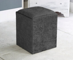 Slumbre Victoria Crushed Velvet Square Foot Stool Pouffe -  Black