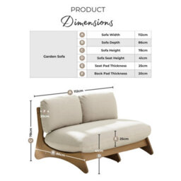 Furniturebox Uk Iko Solid Wood & Cream Garden Sofa - thumbnail 5
