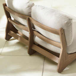 Furniturebox Uk Iko Solid Wood & Cream Garden Sofa - thumbnail 3