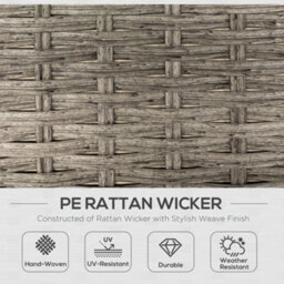 Outsunny 6 Pcs Rattan Garden Furniture Sectional Corner Sofa, Light Grey - thumbnail 5