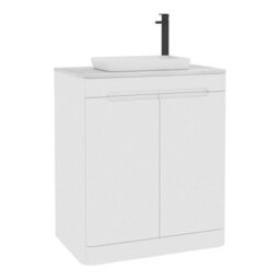 Royal Bathrooms Venice 700mm Gloss White Freestanding Bathroom Countertop Vanity Unit 2 Door With Qubix Basin - thumbnail 7