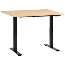 Beliani Electric Adjustable Standing Desk Destines 120 Cm 72 Cm Black/ Light Brown