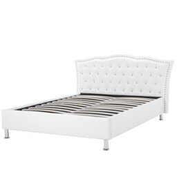 Beliani Bed Faux Leather Metz 140 X 200 Cm (Eu Double) White - thumbnail 6