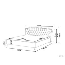 Beliani Bed Faux Leather Metz 140 X 200 Cm (Eu Double) White - thumbnail 3