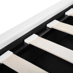Beliani Bed Faux Leather Metz 140 X 200 Cm (Eu Double) White - thumbnail 8