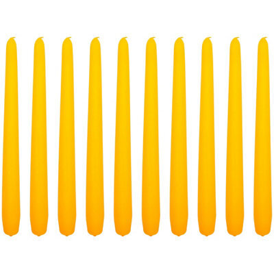 "SolaDirect Tapered Dinner Candles, Pack Of 10, Unscented, Long Burning Time, 24 Cm / 19.45"" (Orange, Matt)" - image 1
